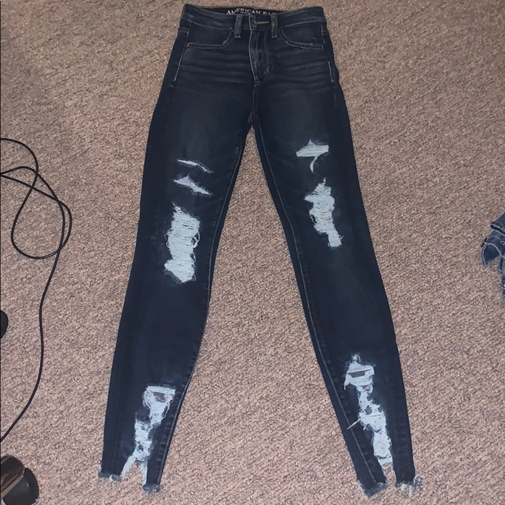 American eagle dark blue skinny jeans